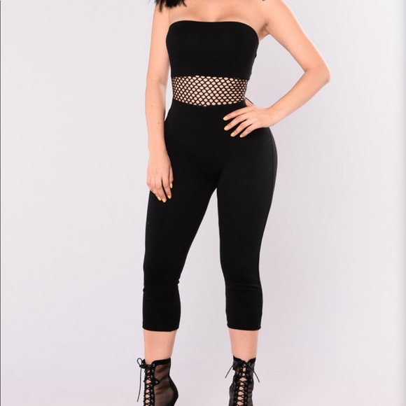 Black fishnet jumpsuit - Picture 1 of 5